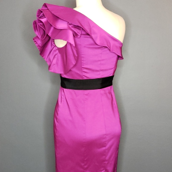 Jessica Simpson Satin Magenta Dress NWT - Picture 4 of 6